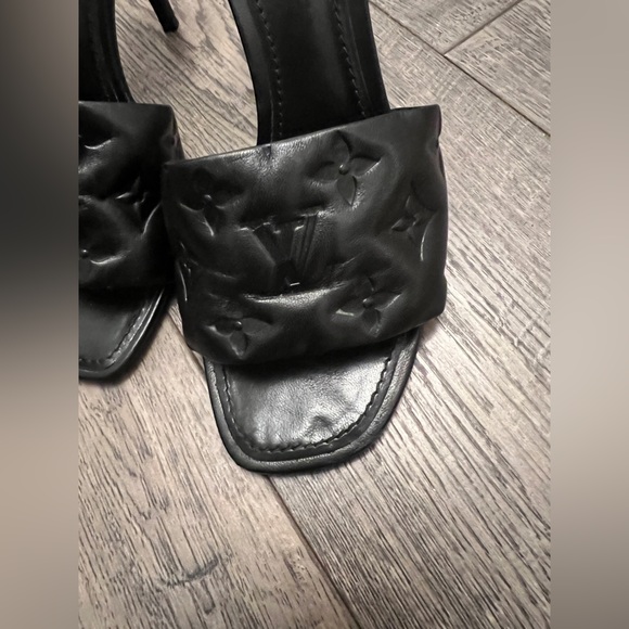Louis Vuitton Lambskin Embossed Monogram Revival High Mules - Picture 6 of 8